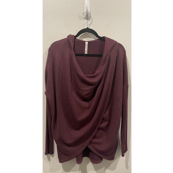 ATHLETA Purana Wrap Burgundy Sweatshirt - Picture 4 of 8